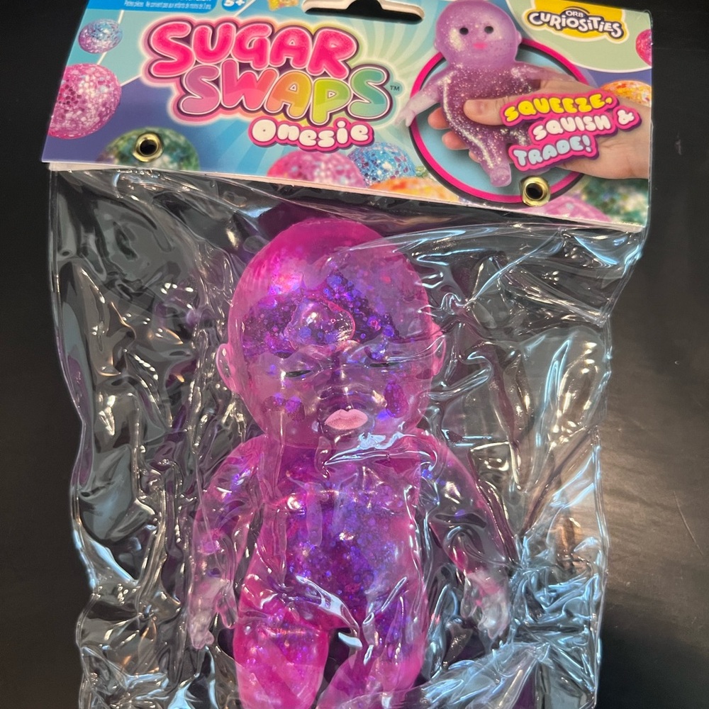 Sugar Swaps Onesie Glitter Squeeze Baby Toy - Pink/Purple